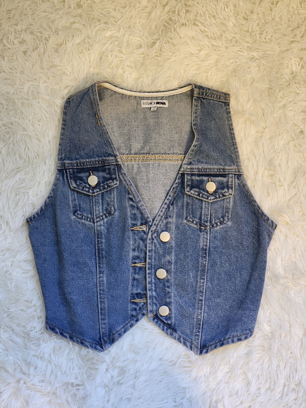 DENIM VEST with Silver Buttons